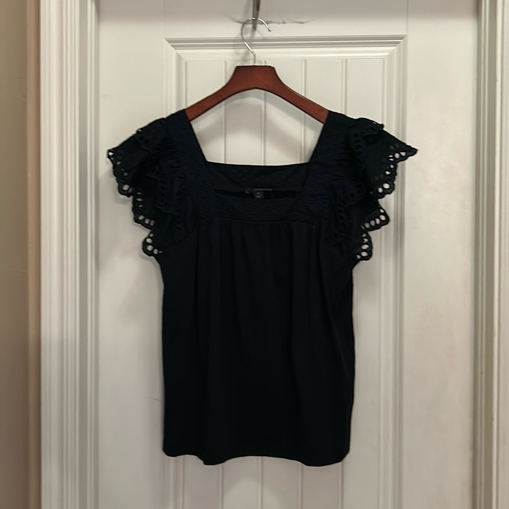 JCrew black sleeveless eyelet Small shirt